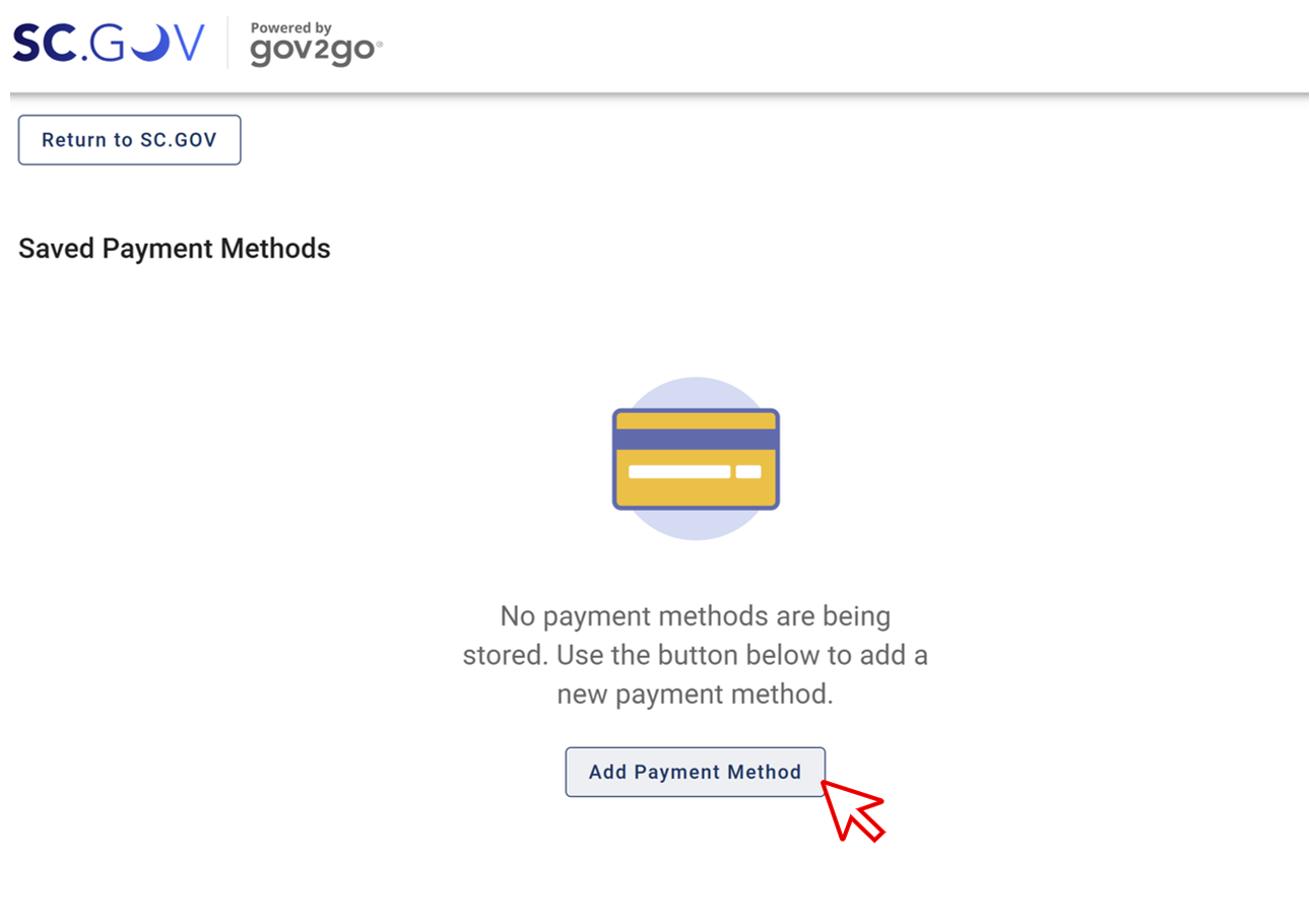 Screenshot of clicking the Add Payment Method button