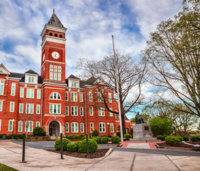 Front of a college building image