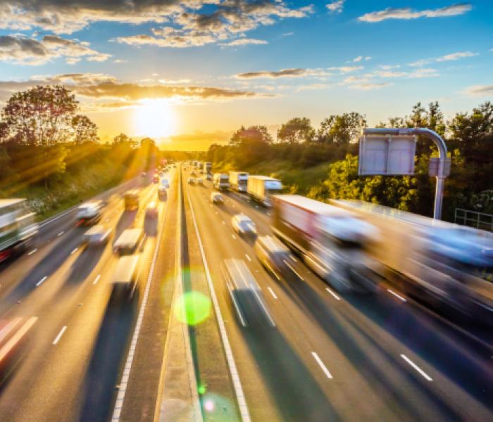 Traffic on a highway image