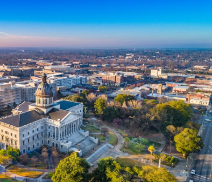 Ariel view of the SC Capitol building